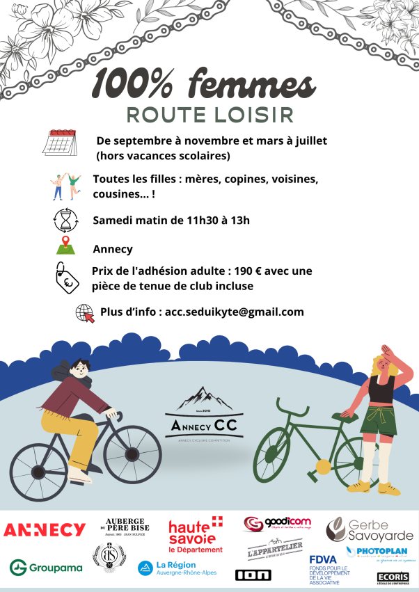 Vélo Loisir 100% Femmes les Samedis à 11h30